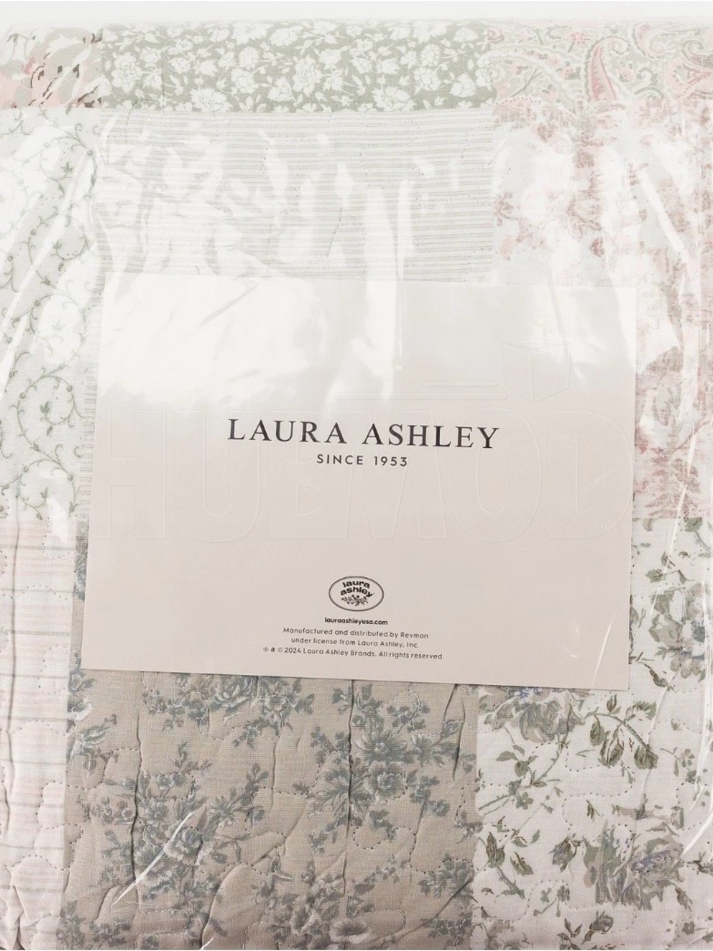 Laura Ashley Celina patchwork quilt bed set twin bedding pink green